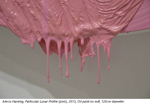 Alexis Harding, Particular Lunar Profile (pink), 2013, Oil paint on mdf, 120cm diameter