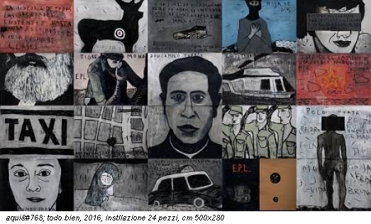 aquì todo bien, 2016, instllazione 24 pezzi, cm 500x280