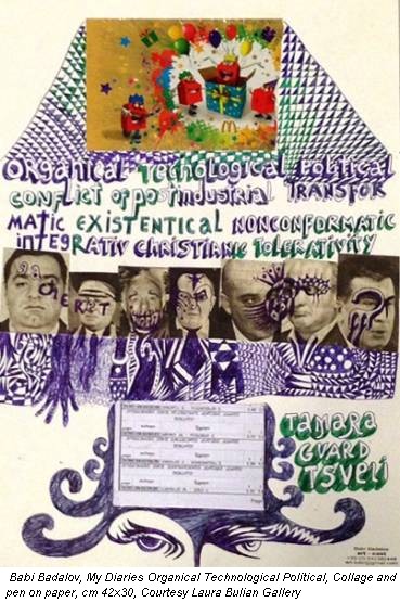 Babi Badalov, My Diaries Organical Technological Political, Collage and pen on paper, cm 42x30, Courtesy Laura Bulian Gallery