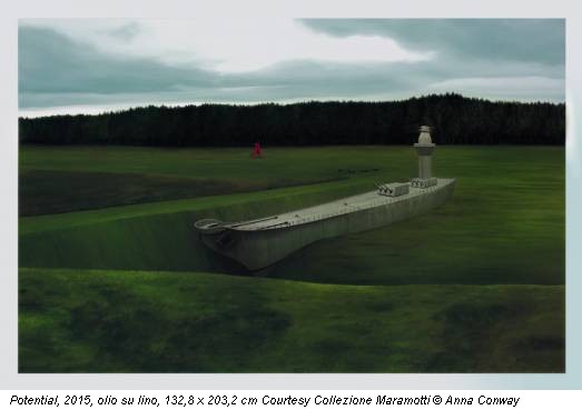 Potential, 2015, olio su lino, 132,8 x 203,2 cm Courtesy Collezione Maramotti © Anna Conway