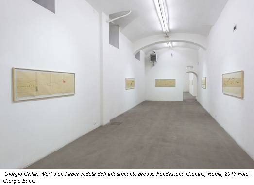 Giorgio Griffa: Works on Paper veduta dell’allestimento presso Fondazione Giuliani, Roma, 2016 Foto: Giorgio Benni