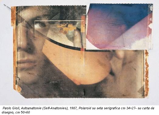 Paolo Gioli, Autoanatomie (Self-Anatomies), 1987, Polaroid su seta serigrafica cm 34×27- su carta da disegno, cm 50×60