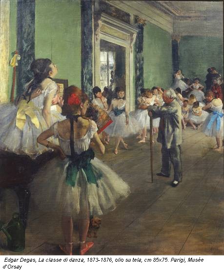 Edgar Degas, La classe di danza, 1873-1876, olio su tela, cm 85x75. Parigi, Musée d’Orsay
