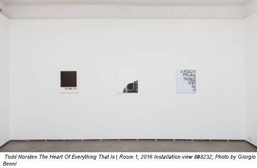 Todd Norsten The Heart Of Everything That Is | Room 1, 2016 Installation view
Photo by Giorgio Benni