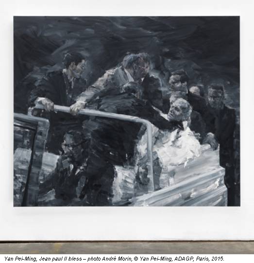 Yan Pei-Ming, Jean paul II bless – photo André Morin, © Yan Pei-Ming, ADAGP, Paris, 2015.