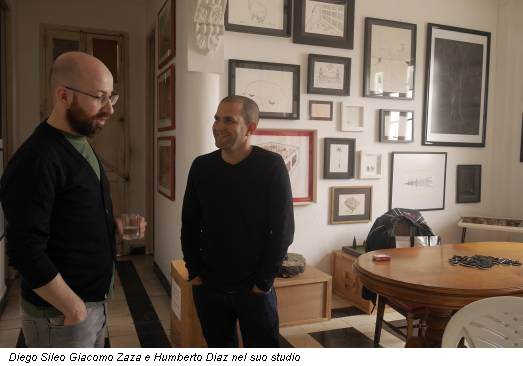 Diego Sileo Giacomo Zaza e Humberto Diaz nel suo studio