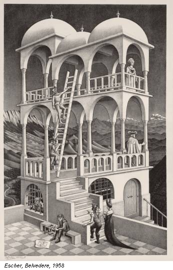 Escher, Belvedere, 1958