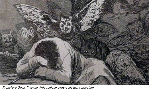 Francisco Goya, Il sonno della ragione genera mostri, particolare