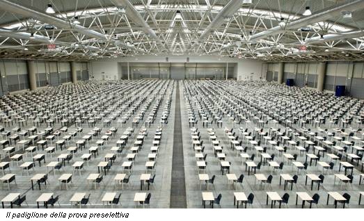 Il padiglione della prova preselettiva