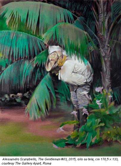 Alessandro Scarabello, The Gentleman #03, 2015, olio su tela, cm 170,5 x 133, courtesy The Gallery Apart, Roma