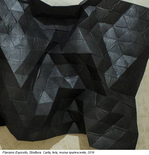 Flaviano Esposito, Struttura. Carta, tela, resina opalescente, 2016