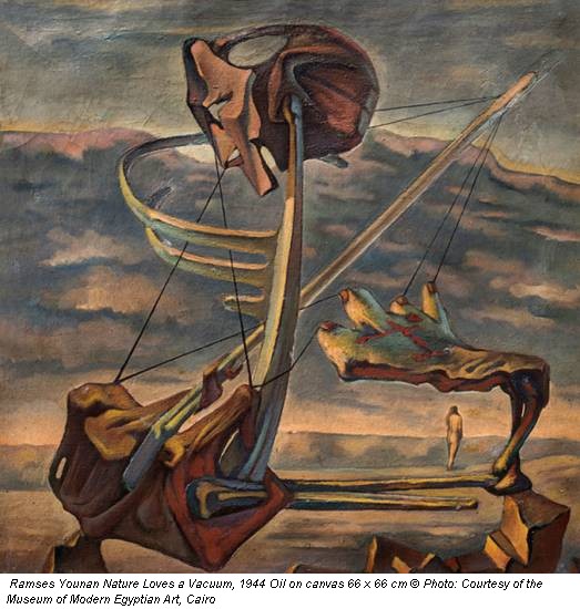 Ramses Younan Nature Loves a Vacuum, 1944 Oil on canvas 66 x 66 cm © Photo: Courtesy of the Museum of Modern Egyptian Art, Cairo