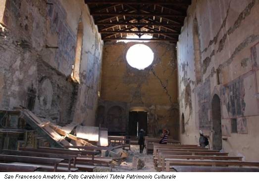 San Francesco Amatrice, Foto Carabinieri Tutela Patrimonio Culturale
