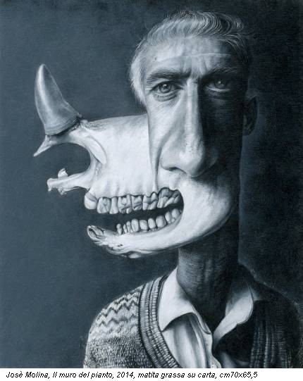 Josè Molina, Il muro del pianto, 2014, matita grassa su carta, cm70x65,5