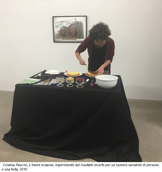 Cristina Pancini, L’heure exquise, esperimento dal risultato incerto per un numero variabile di persone e una torta, 2016