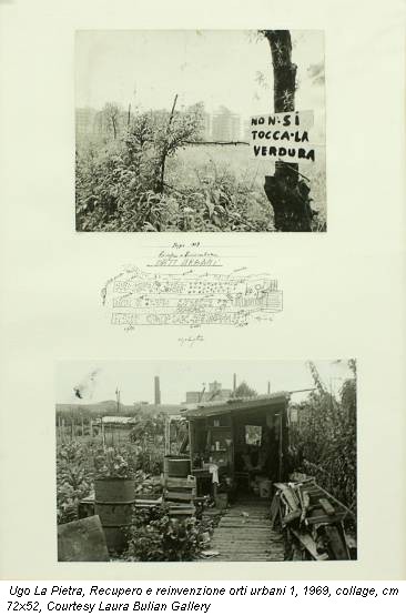 Ugo La Pietra, Recupero e reinvenzione orti urbani 1, 1969, collage, cm 72x52, Courtesy Laura Bulian Gallery