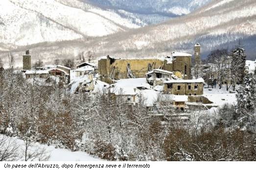 Un paese dell'Abruzzo, dopo l'emergenza neve e il terremoto