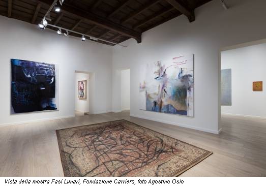 Vista della mostra Fasi Lunari, Fondazione Carriero, foto Agostino Osio