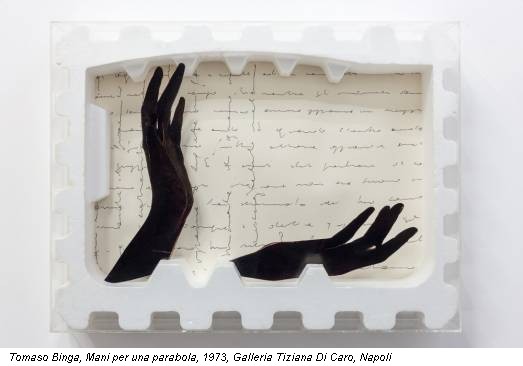 Tomaso Binga, Mani per una parabola, 1973, Galleria Tiziana Di Caro, Napoli