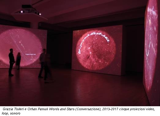 Grazia Toderi e Orhan Pamuk Words and Stars (Conversazione), 2013-2017 cinque proiezioni video, loop, sonoro