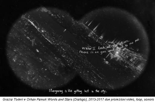 Grazia Toderi e Orhan Pamuk Words and Stars (Dialogo), 2013-2017 due proiezioni video, loop, sonoro