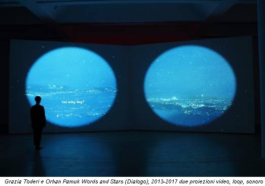 Grazia Toderi e Orhan Pamuk Words and Stars (Dialogo), 2013-2017 due proiezioni video, loop, sonoro