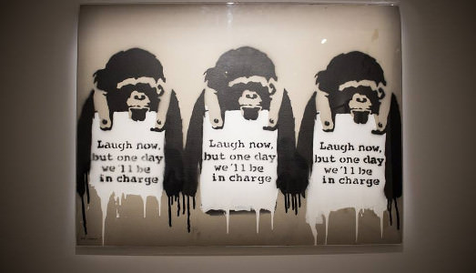 Fino al 4.IX.2016 | Banksy, Guerra, Capitalismo & Libertà | Palazzo Cipolla, Roma