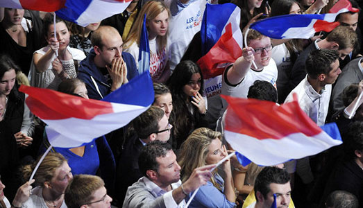 Centro e destra. | In Francia