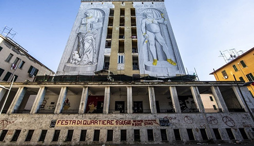 Il nuovo murale di Blu a Roma
