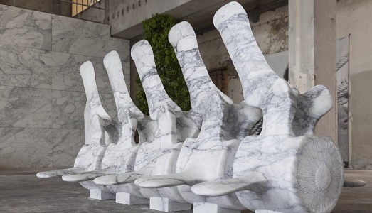Cinque vertebre di Moby Dick vincono la terza edizione del Premio Henraux. Ecco l’opera di Daniele Guidugli, un monumento a più strati |
