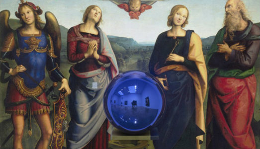 Un fedele troppo curioso manda in frantumi la Gazing ball di Jeff Koons