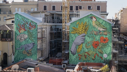 Il nuovo murales di Lucamaleonte per il quartiere San Lorenzo, a Roma Il nuovo murales di Lucamaleonte per il quartiere San Lorenzo, a Roma