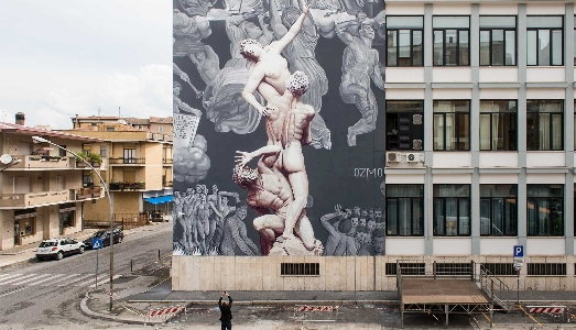 Le trombe del giudizio. A Rieti, Ozmo realizza la prima opera di street art su un tribunale