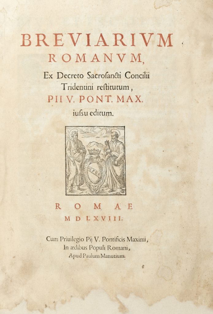 Lotto 95 [BREVIARIO] - Breviarium romanum..Pii V Pont. Max. Roma: Paolo Manuzio, 1568. Venduto € 11.250
