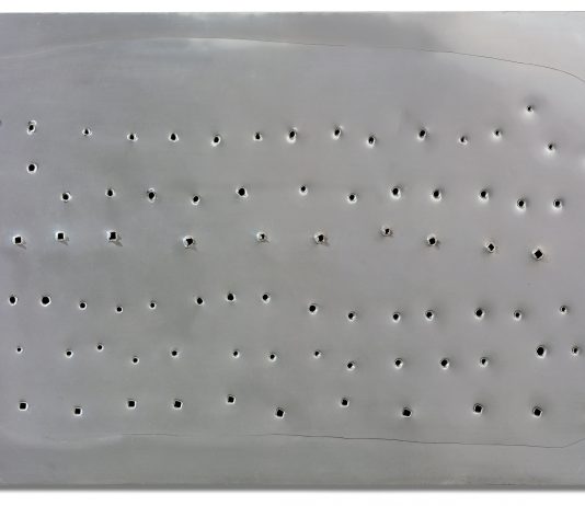 Aste serali Christie’s. Vendita al di sotto delle aspettative Lucio Fontana, “Concetto spaziale”, 1954. Lotto 109 © Christie's