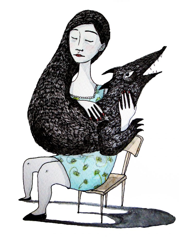 Il logo di InQuiete, il festival di scrittrici a Roma, realizzato da Maria Giulia Colace