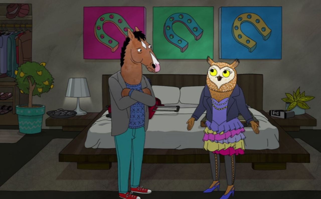 Sopra la testata del letto di BoJack, ecco una inconfondibile serie in stile Andy Warhol (Courtesy: Netflix)