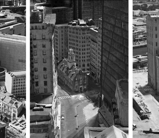 I paesaggi urbani di Daniela Comani alla Galleria Milano Daniela Comani Planet Earth, 21st Century, 2019 Vista parziale della serie Fotografie in bianco e nero su cartolina 14,7x10,4 cm cad. Courtesy l’artista e Galleria Milano