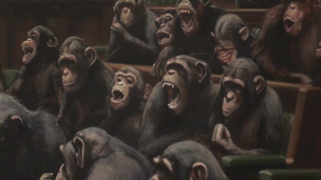 Banksy, “Delved Parliament” (detail), 2008