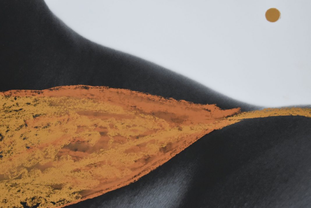 Binta Diaw, Paysage corporel III, 2020, gessetti colorati su stampa giclée su carta 100x100cotone montata su dibond