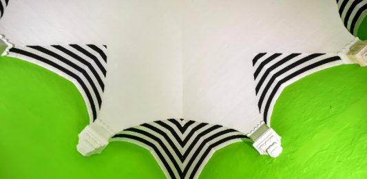 Rimuovete l’intervento in situ di Daniel Buren dal Palazzo Baronale di Novoli! Daniel Buren, particolare del travail in situ a Palazzo Baronale di Novoli