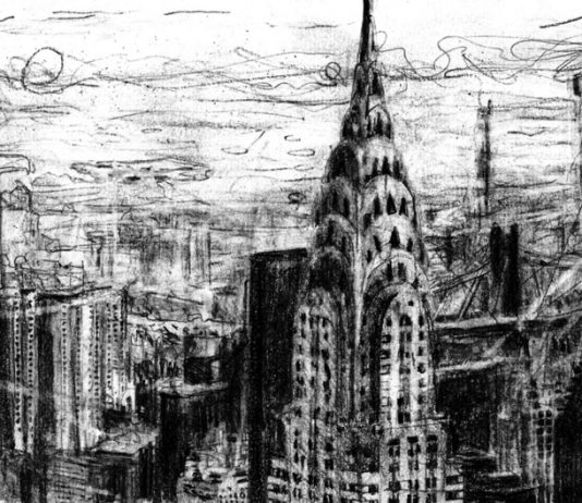 Andrea Mastrovito offre i suoi disegni per Bergamo. Ecco come donare New York skyline