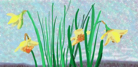 Un luminoso dipinto di speranza da David Hockney. E una poesia