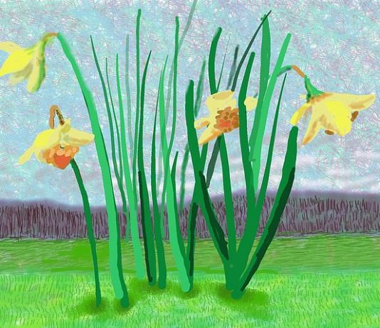 Un luminoso dipinto di speranza da David Hockney. E una poesia