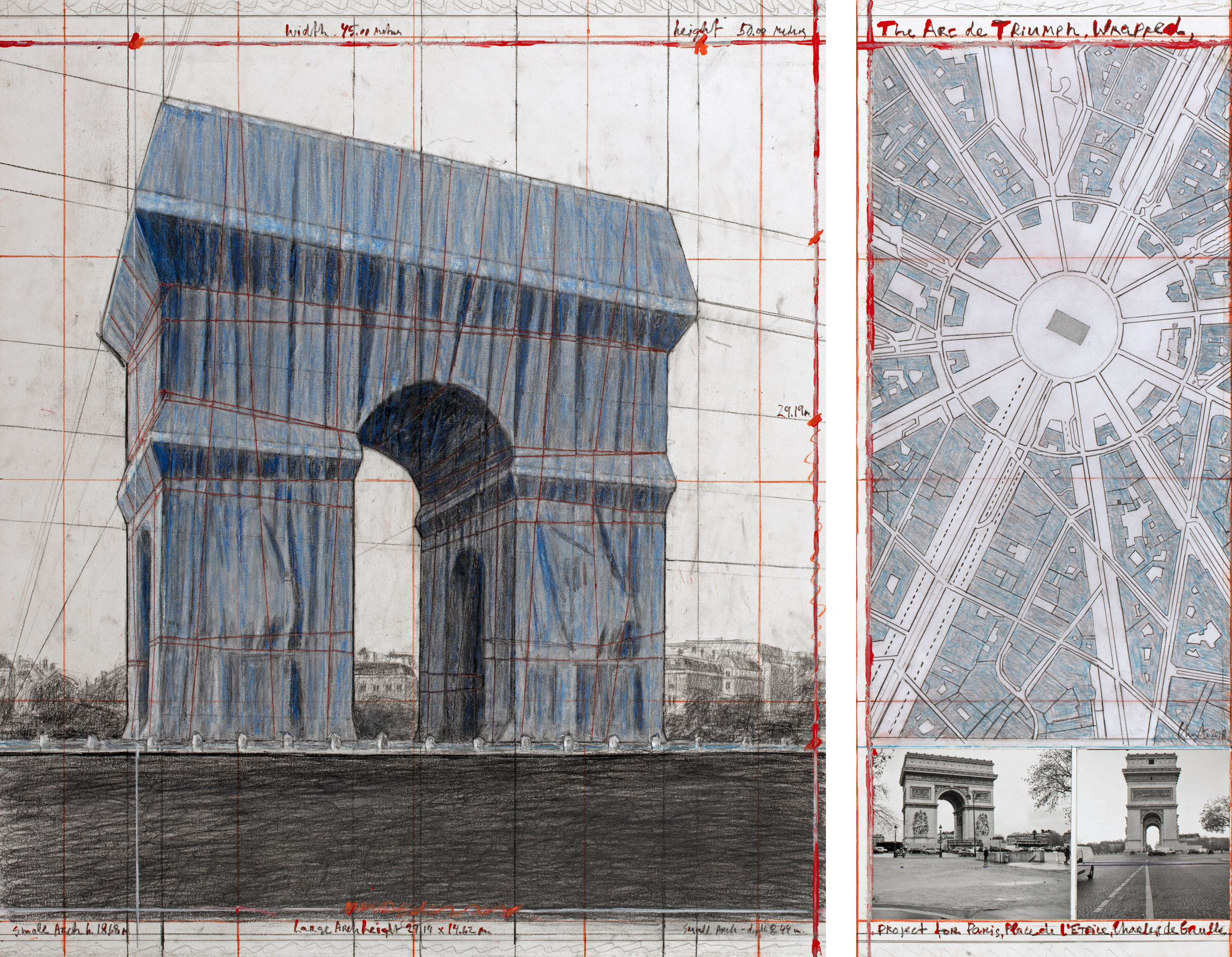 Christo and Jeanne-Claude, Arc de Triomphe, Wrapped, Parigi