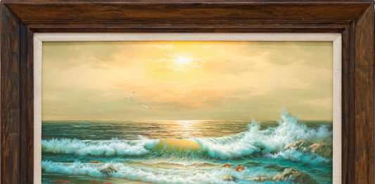 Banksy all’Evening Sale di Londra per beneficenza Dettaglio del trittico "Mediterranean Sea View" (2017) di Banksy