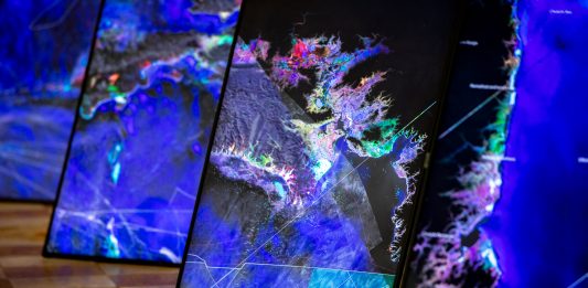 Le sette traiettorie di uno sguardo sull’Oceano, a Venezia Territorial Agency: Oceans in Transformation, Ocean Space, Chiesa di San Lorenzo, 2020.Territorial Agency: Oceans in Transformation è commissionata da TBA21−Academy e coprodotta insieme a Luma Foundation. Foto: Enrico Fiorese