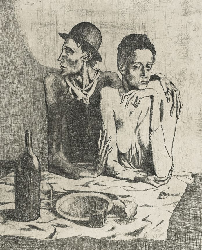 Pablo Picasso, Le Repas frugal, da La suite des Saltimbanques (1904) | Christie's