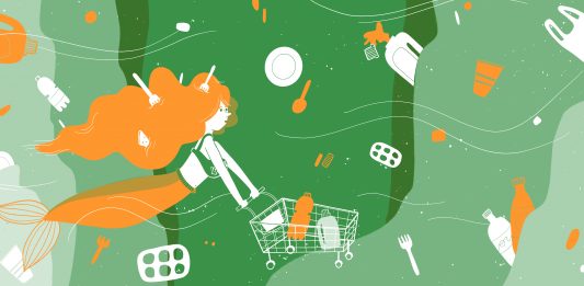 “Quello che c’era una volta”: le favole raccontano il cambiamento climatico Nel libro "Quello che c'era una volta", la Sirenetta è costretta a nuotare in un fondale di plastica (Courtesy: Studio Rebigo)