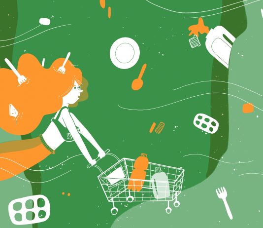 “Quello che c’era una volta”: le favole raccontano il cambiamento climatico Nel libro "Quello che c'era una volta", la Sirenetta è costretta a nuotare in un fondale di plastica (Courtesy: Studio Rebigo)